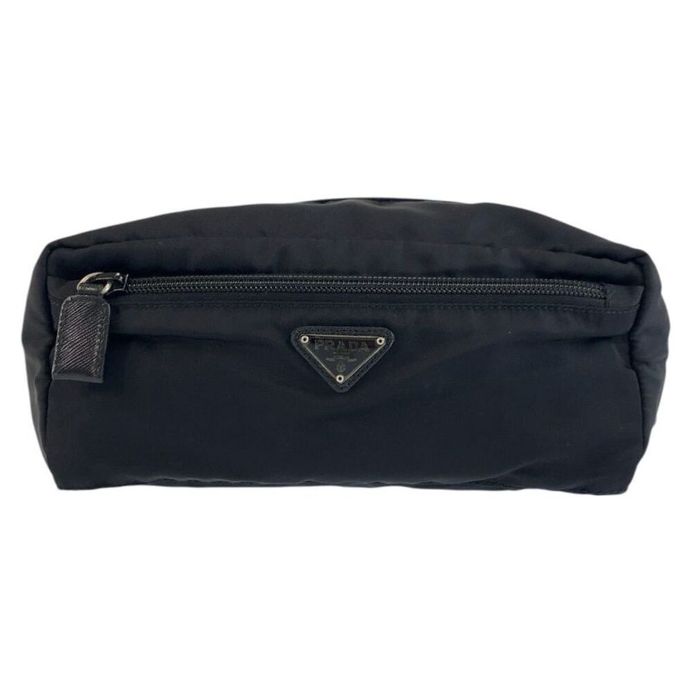 Prada Tessuto Triangle Logo Clutch